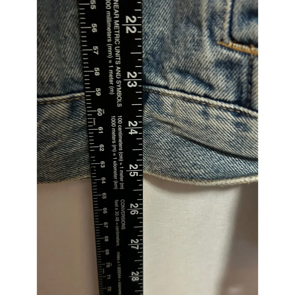 H&M Denim Jacket Mens M Blue Trucker Jean Jacket Vintage Style Y2K - Picture 8 of 8